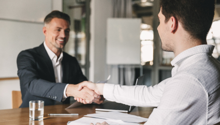 Two men shaking hands